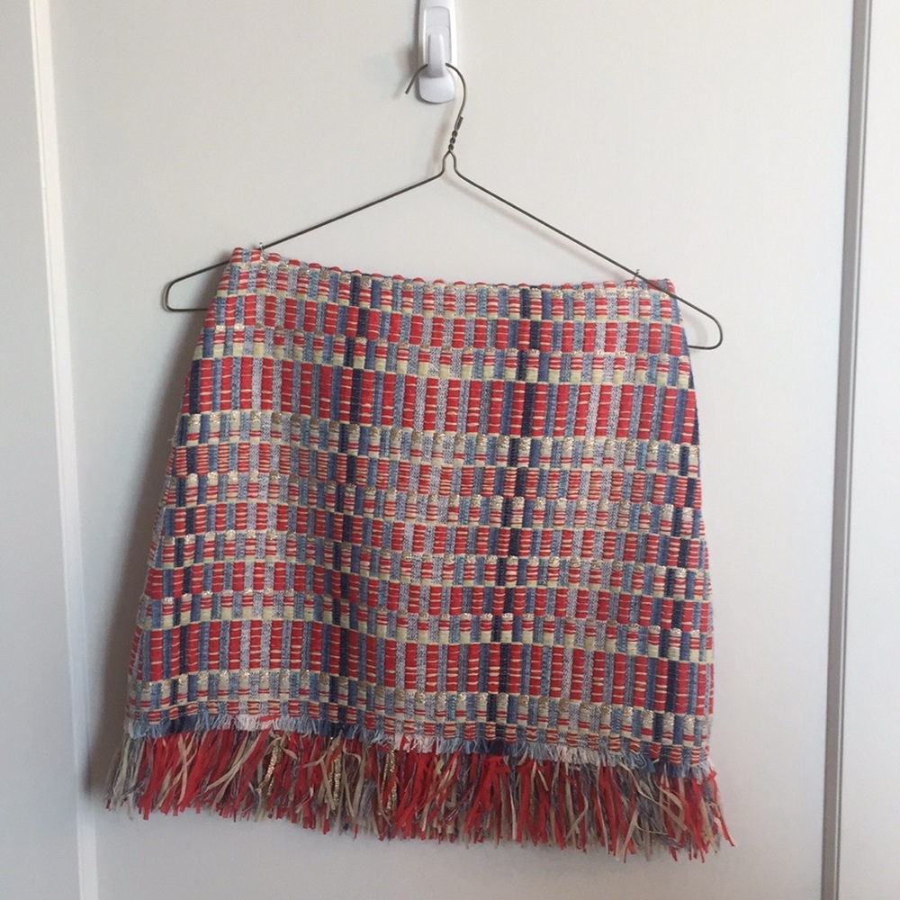 Tory Burch Tara multicolored skirt with fringe